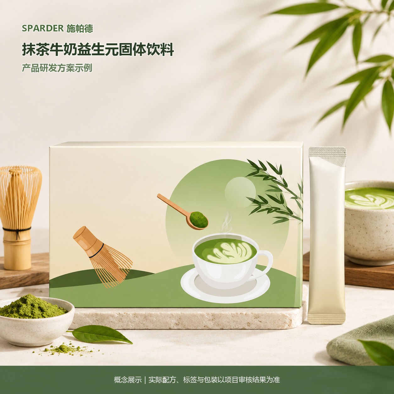 抹茶牛奶益生元固体饮料研发方案示例